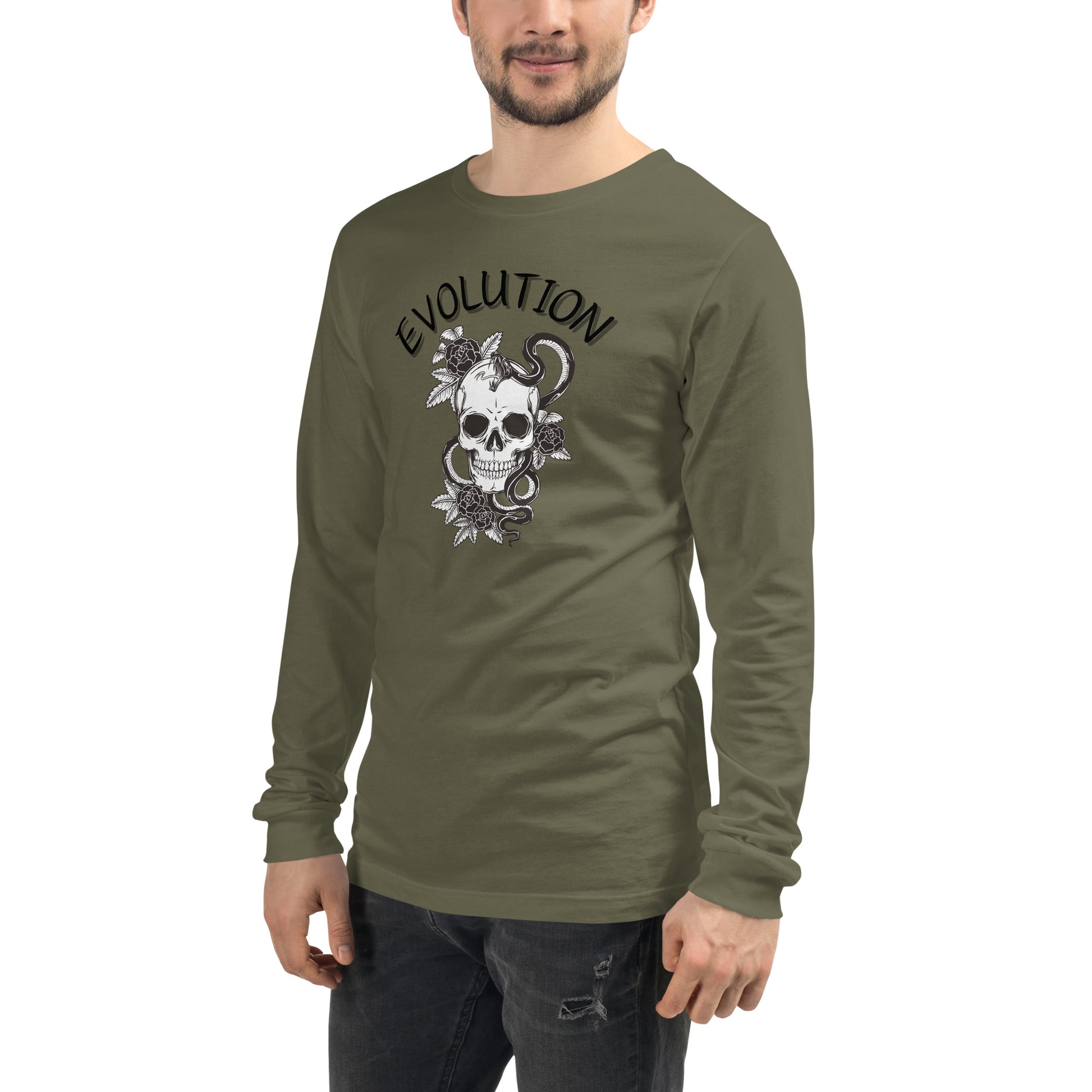 Evolution Long Sleeve Shirt - Left Placement product image 23 in Red, size M, with front view, left-side angle and left placement.