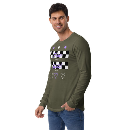 Freeborne Long Sleeve Shirt - Left Placement image 8 in Black, size M, showing front view, left-side angle for the Free Spirits design.