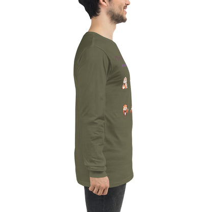 Mood Diary Long Sleeve Shirt - Left Placement by R.A. Apparel, image 22, right-side angle, Red, size S, left placement.