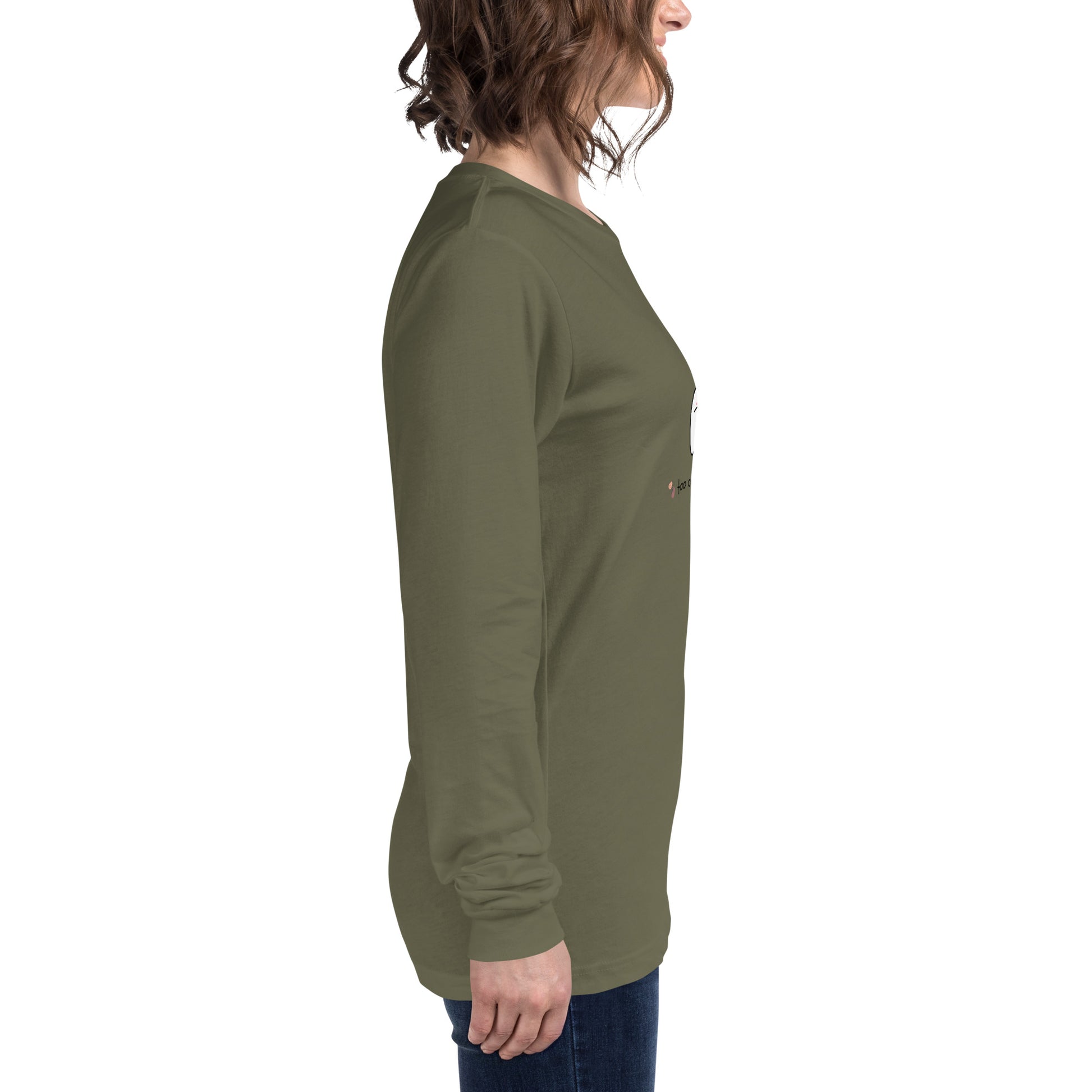 Image 23 of Red Cute Haunt Long Sleeve Shirt - Left Placement, size M, with Too Cute to Spook artwork visible in right-side angle.