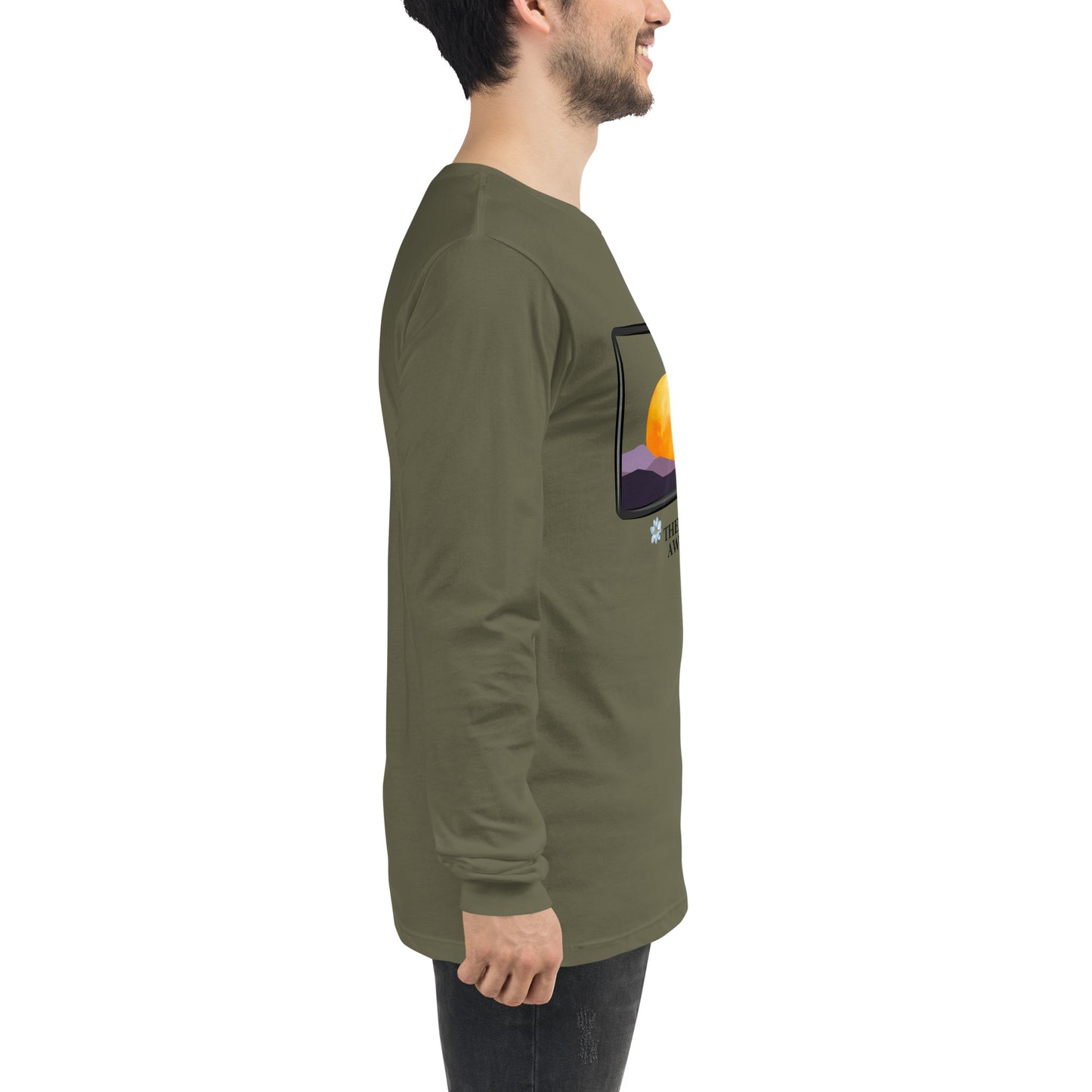 Avenor Long Sleeve Shirt by R.A. Apparel, image 64, right-side angle, Storm, size XL, design placement.
