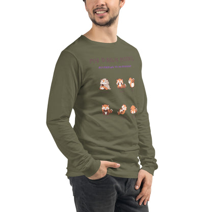 Image 24 of Red Mood Diary Long Sleeve Shirt - Left Placement, size L, with My Daily Moods artwork visible in front view, right-side angle.