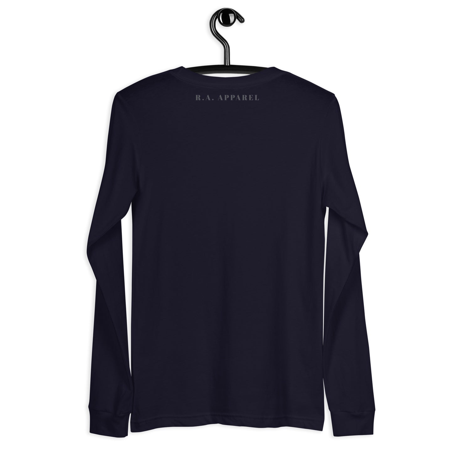Image 10 of Black Astral Circle Long Sleeve Shirt - Left Placement, size L, with Zodiac artwork visible in back view.