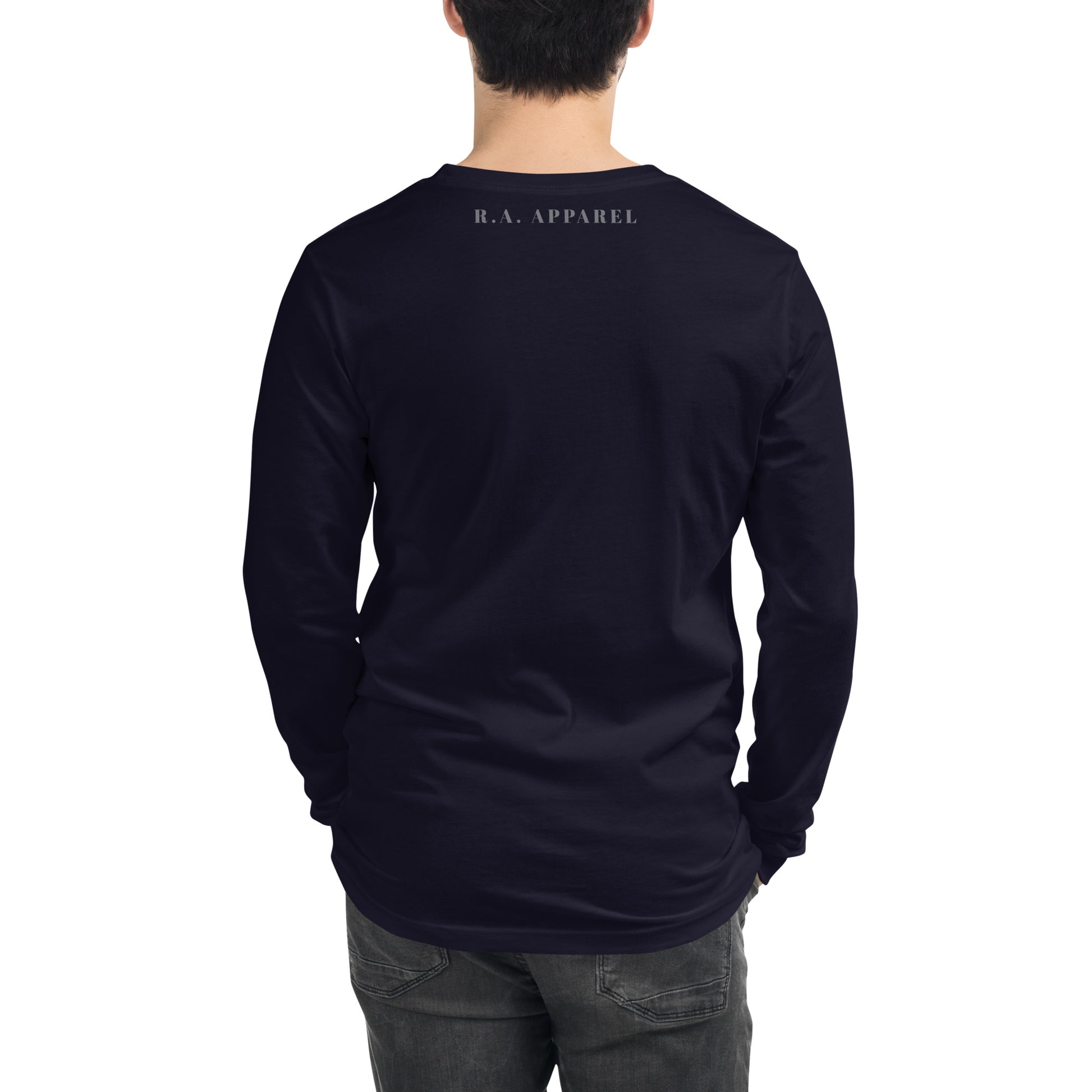 Stillwater Long Sleeve Shirt - Left Placement image 10: Black version, size L with back view of the Patience range.