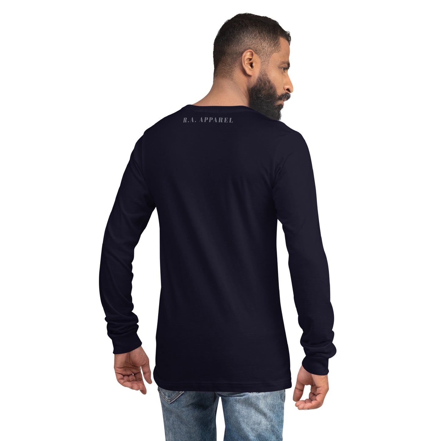 Breathing Room Long Sleeve Shirt - Left Placement image 7: Maroon version, size XS with back view of the Just Breathe range.