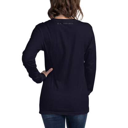 Solmane Long Sleeve Shirt - Left Placement image 18: Navy version, size 2XL with back view of the Leo range.