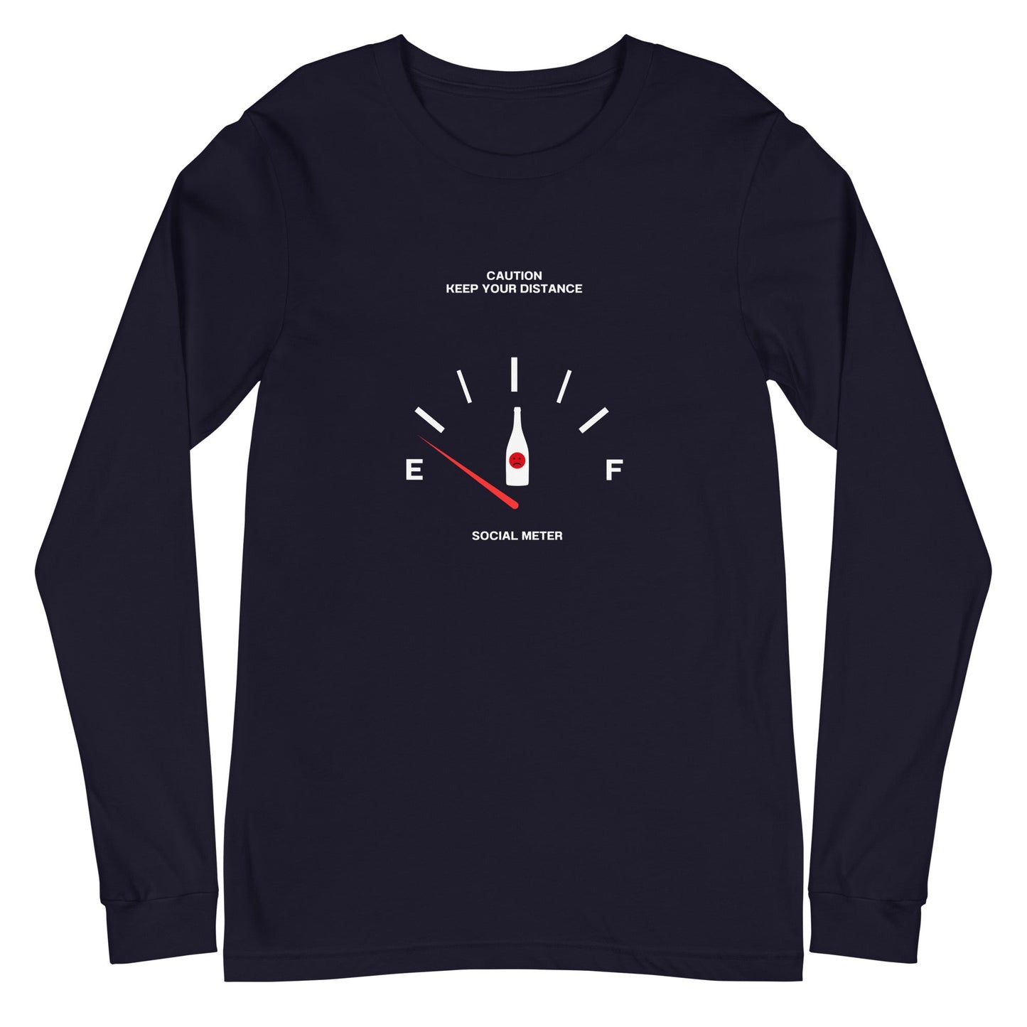 Social Static Long Sleeve Shirt - Left Placement by R.A. Apparel, image 3, front view, Black Heather, size M, left placement.