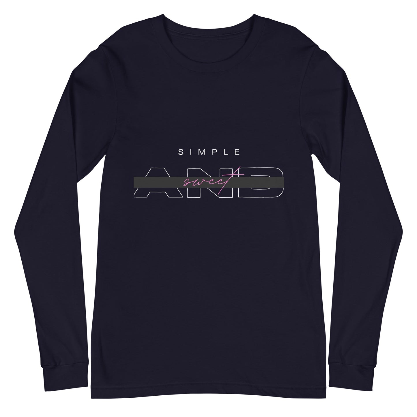 Sweet Minimal Long Sleeve Shirt - Left Placement by R.A. Apparel, image 4, front view, Black Heather, size L, left placement.