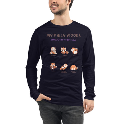 Mood Diary Long Sleeve Shirt - Left Placement by R.A. Apparel, image 25, front view, Red, size XL, left placement.