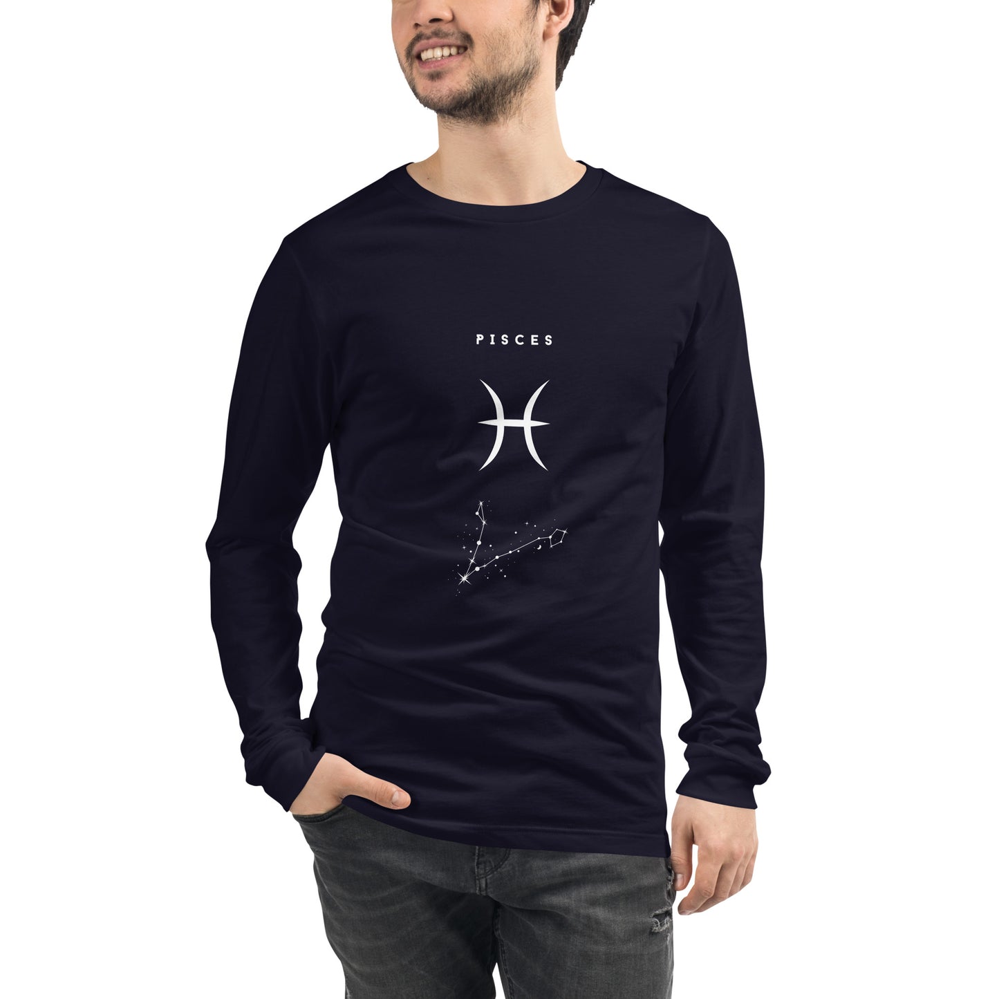 Tideborn Long Sleeve Shirt - Left Placement by R.A. Apparel, image 9, front view, Black, size M, left placement.