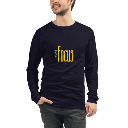 Focusline Long Sleeve Shirt - Left Placement product image 7 in Black, size XS, with front view and left placement.