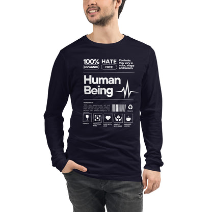 Human Form Long Sleeve Shirt - Left Placement product image 9 in Black, size M, with front view and left placement.