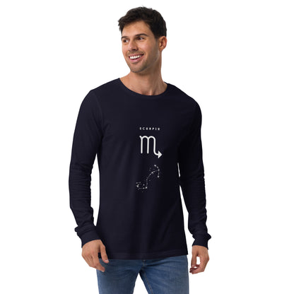 Sabletide Long Sleeve Shirt - Left Placement image 5: Black Heather version, size XL with front view of the Scorpio range.