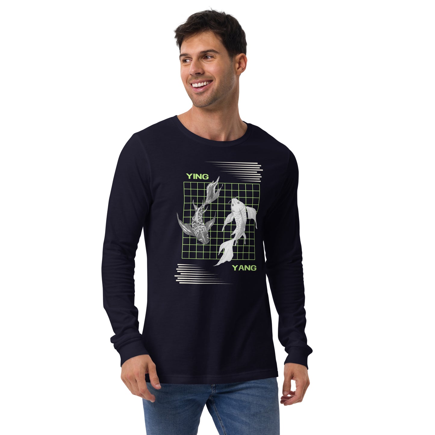 Equinoxe Long Sleeve Shirt product image 5 in Black Heather, size 2XL, with front view and design placement.