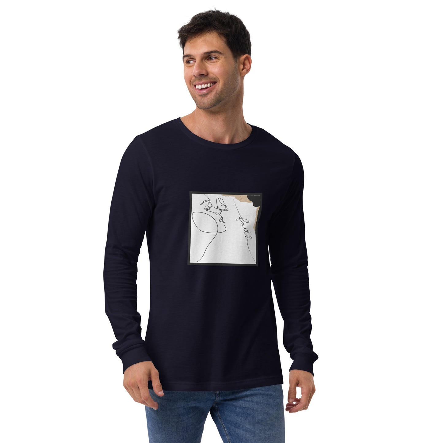 Faithline Long Sleeve Shirt - Left Placement product image 9 in Black, size L, with front view and left placement.