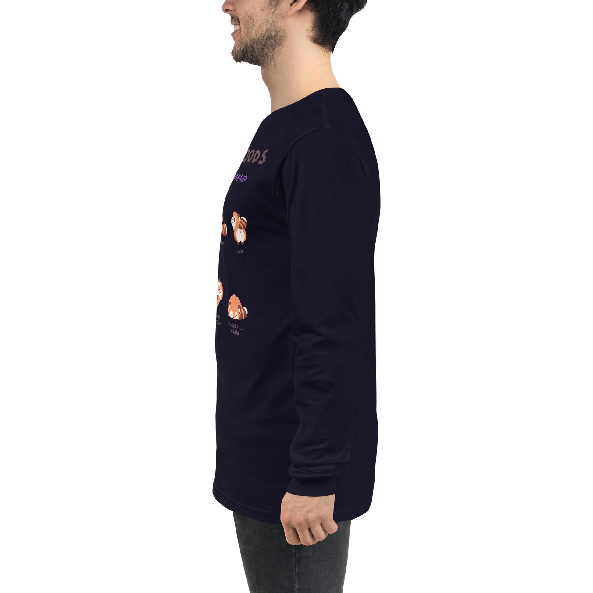 Mood Diary Long Sleeve Shirt - Left Placement image 27 in Heather Forest, size S, showing left-side angle for the My Daily Moods design.