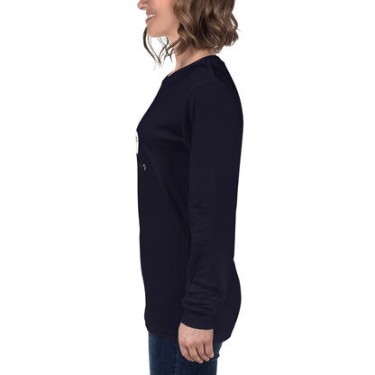 Cute Haunt Long Sleeve Shirt - Left Placement by R.A. Apparel, image 27, left-side angle, Heather Forest, size S, left placement.