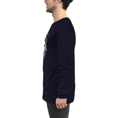 Evolution Long Sleeve Shirt - Left Placement by R.A. Apparel, image 27, left-side angle, Heather Forest, size S, left placement.