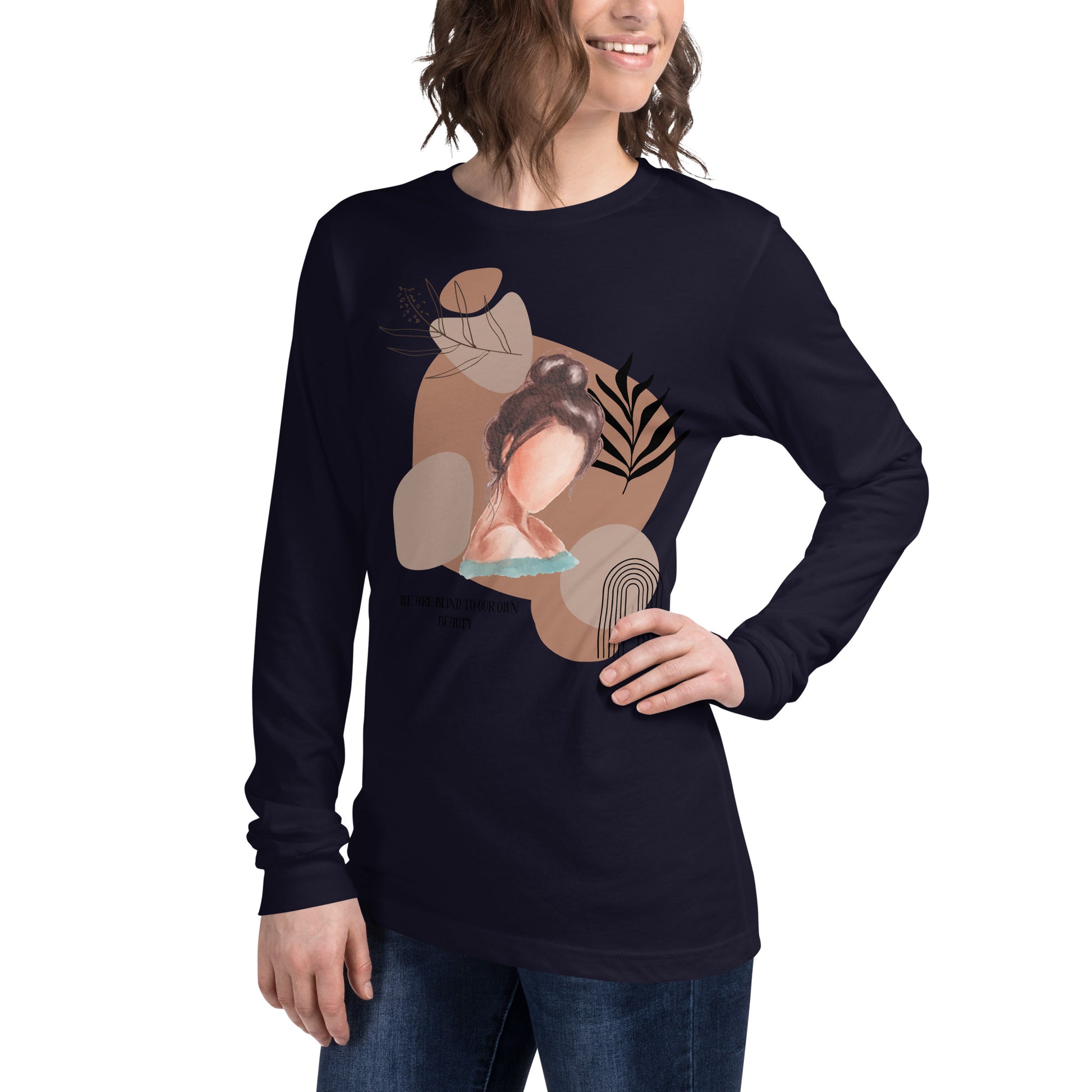 Blind Signal Long Sleeve Shirt - Left Placement 38 image 9: Maroon version, size M with front view, left-side angle of the We Are Blind range.