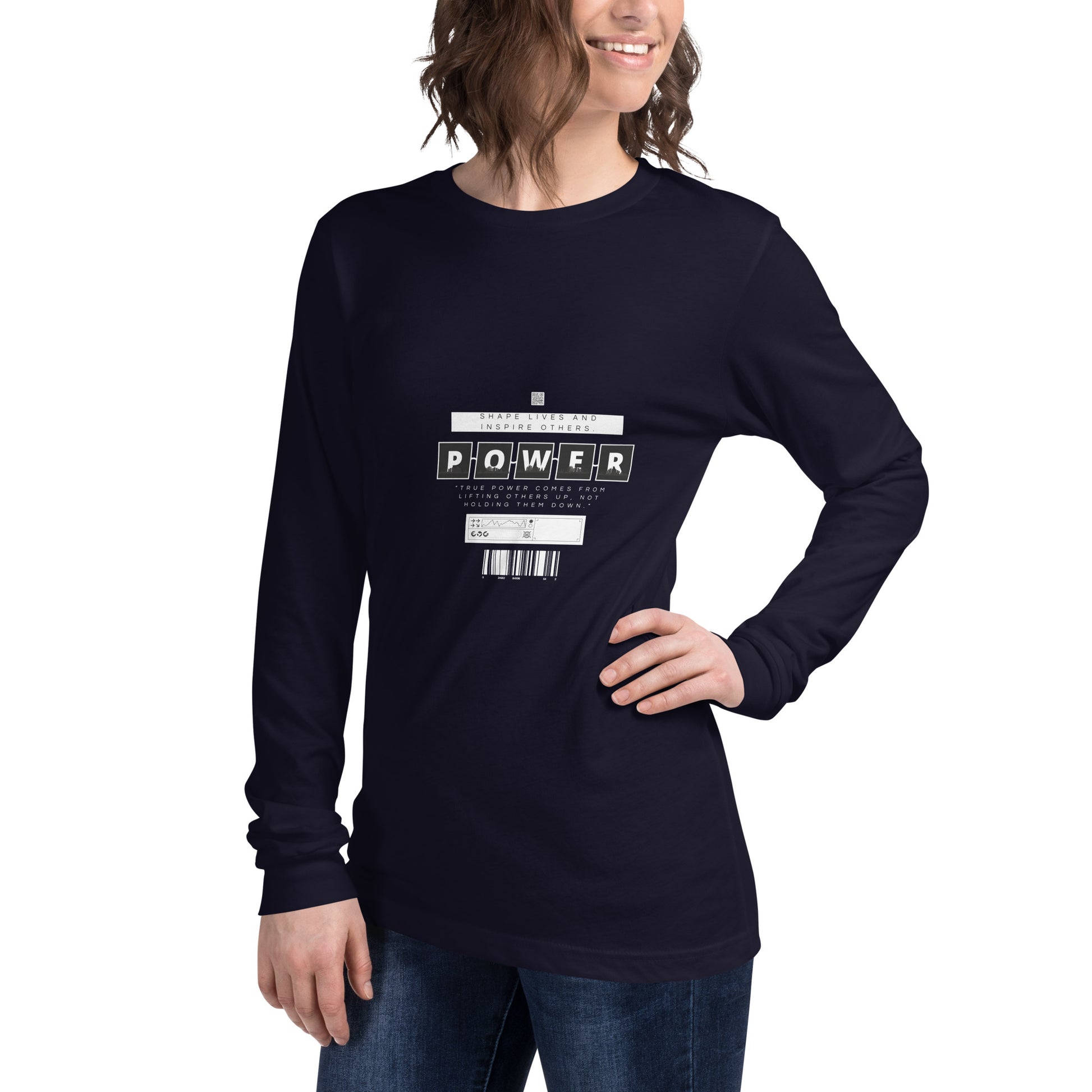 Impact Form Long Sleeve Shirt - Left Placement product image 10 in Black, size L, with front view, left-side angle and left placement.