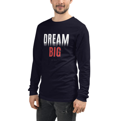 Skyline Dream Long Sleeve Shirt - Left Placement image 15 in Navy, size XL, showing front view, left-side angle for the Dream Big design.