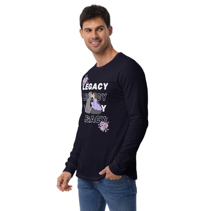 Heirloom Long Sleeve Shirt - Left Placement by R.A. Apparel, image 10, front view, left-side angle, Black, size XL, left placement.