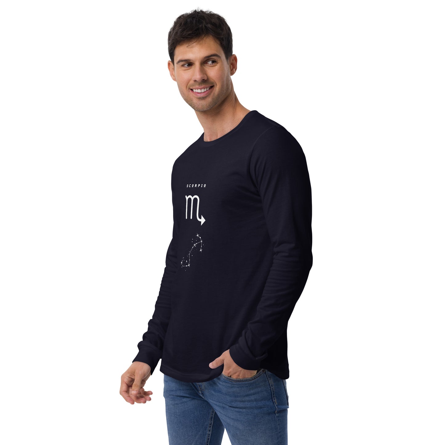 Sabletide Long Sleeve Shirt - Left Placement image 6: Black Heather version, size 2XL with front view, left-side angle of the Scorpio range.