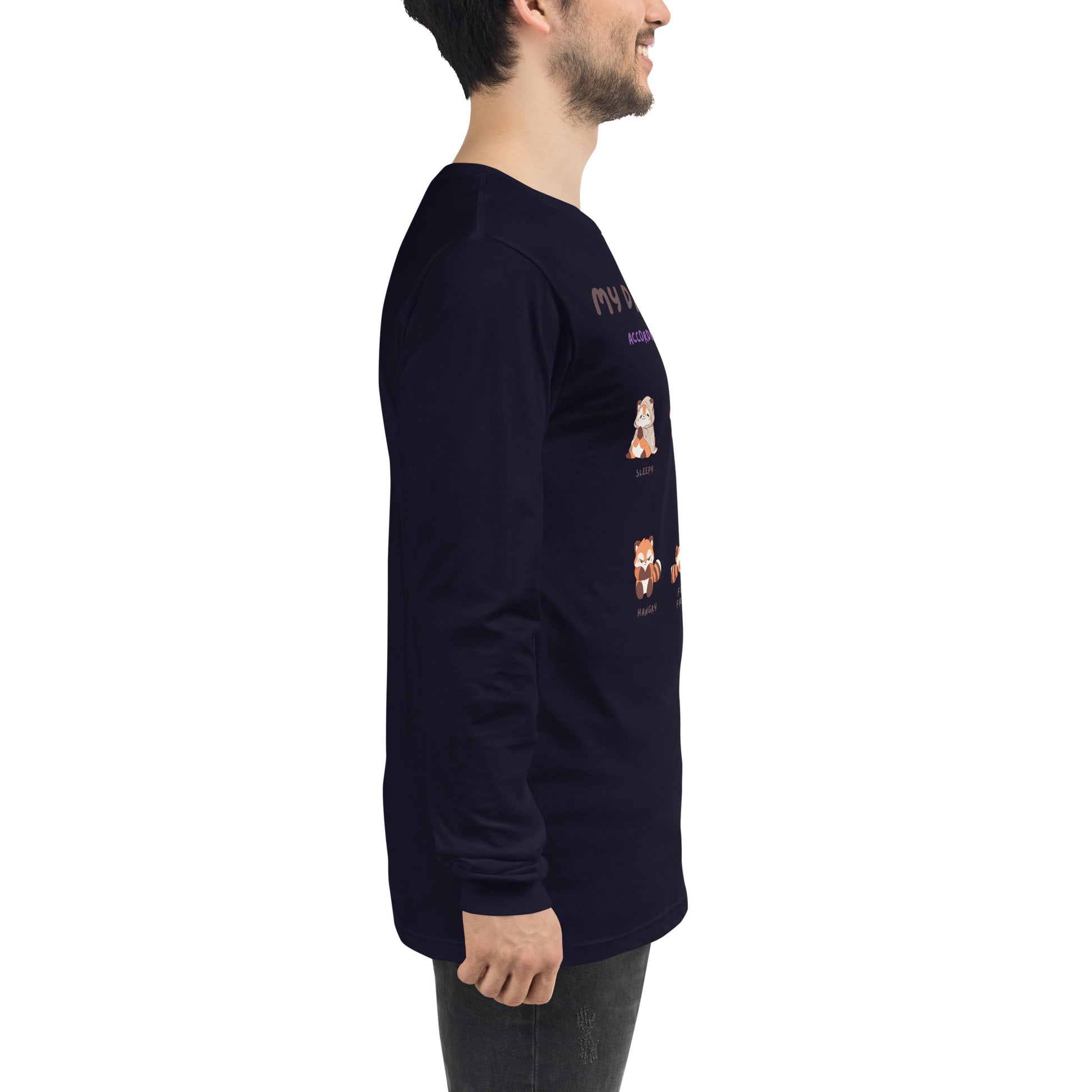 Mood Diary Long Sleeve Shirt - Left Placement image 28 in Heather Forest, size M, showing right-side angle for the My Daily Moods design.