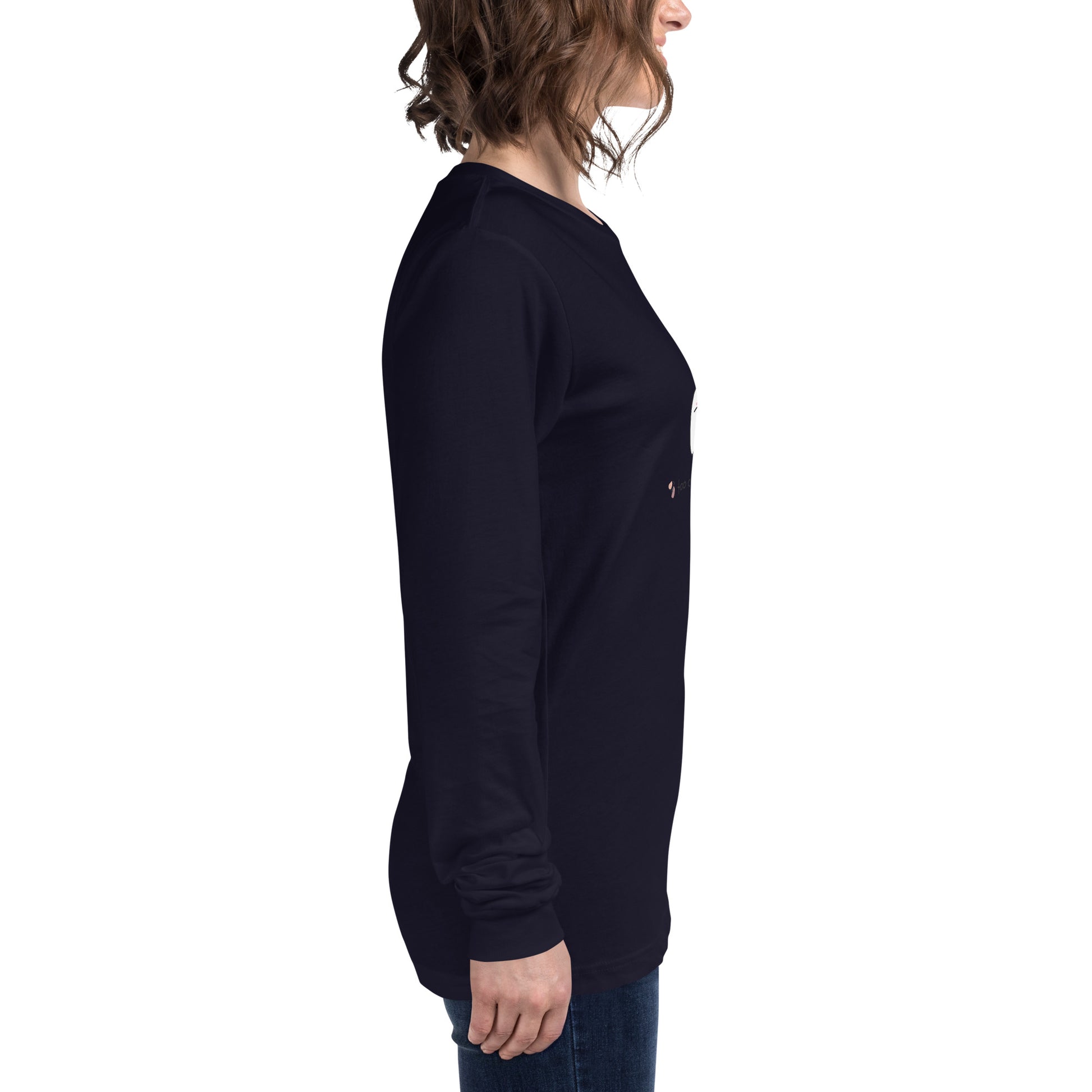 Cute Haunt Long Sleeve Shirt - Left Placement by R.A. Apparel, image 29, right-side angle, Heather Forest, size L, left placement.