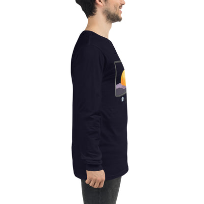 Avenor Long Sleeve Shirt by R.A. Apparel, image 16, right-side angle, Maroon, size S, design placement.