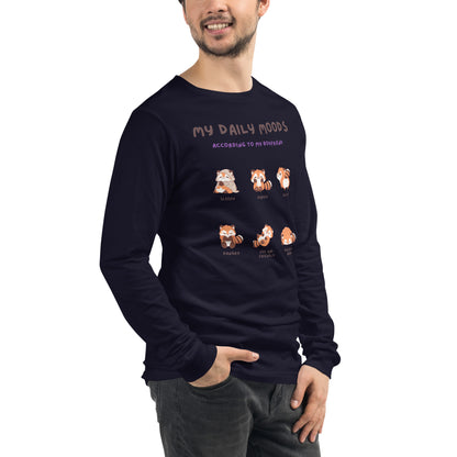Mood Diary Long Sleeve Shirt - Left Placement image 30 in Heather Forest, size XL, showing front view, right-side angle for the My Daily Moods design.