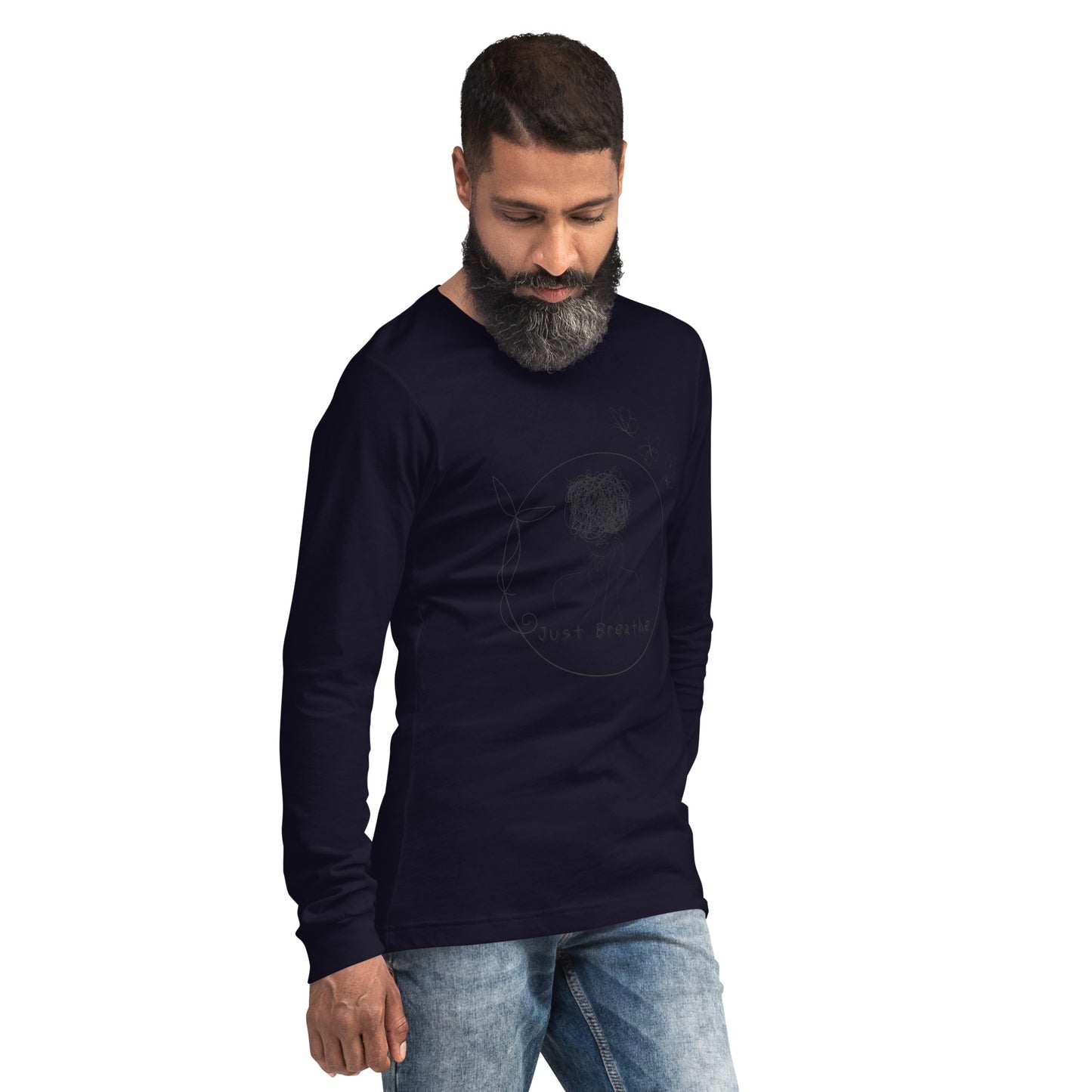 Breathing Room Long Sleeve Shirt - Left Placement product image 8 in Maroon, size S, with front view, right-side angle and left placement.