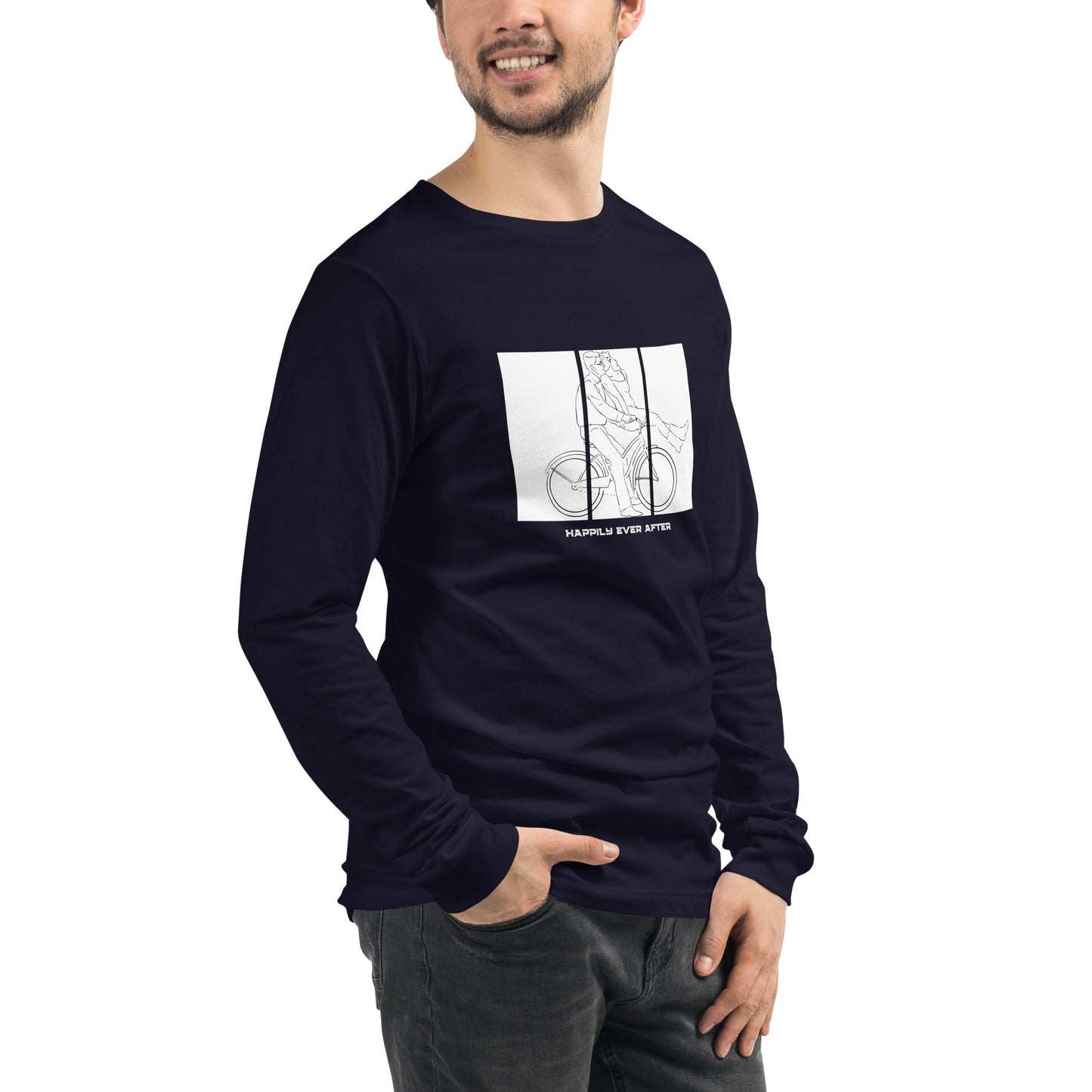 Ever After Long Sleeve Shirt - Left Placement image 30 in Heather Forest, size XL, showing front view, right-side angle for the Happily Ever After design.