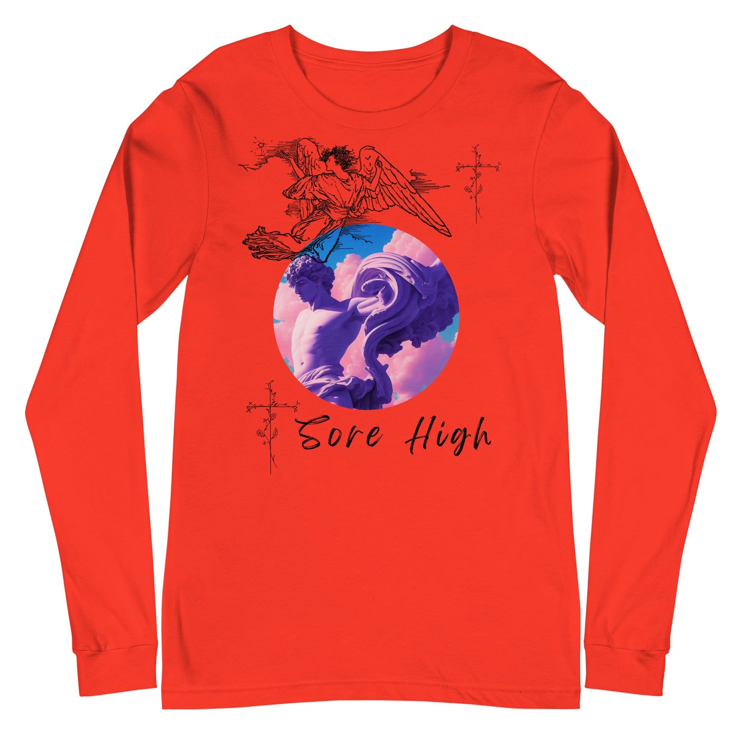 Skyborne Long Sleeve Shirt - Left Placement by R.A. Apparel, image 9, front view, Black, size M, left placement.