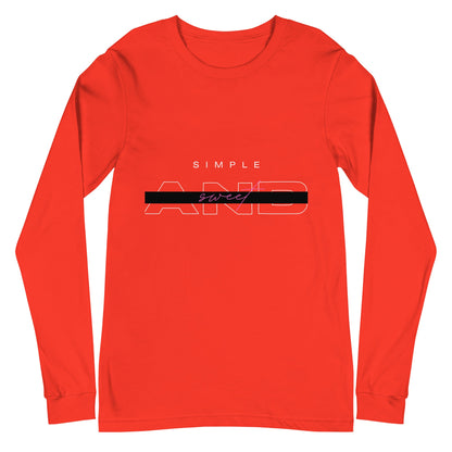 Image 12 of Black Sweet Minimal Long Sleeve Shirt - Left Placement, size 2XL, with Simple and Sweet artwork visible in front view.