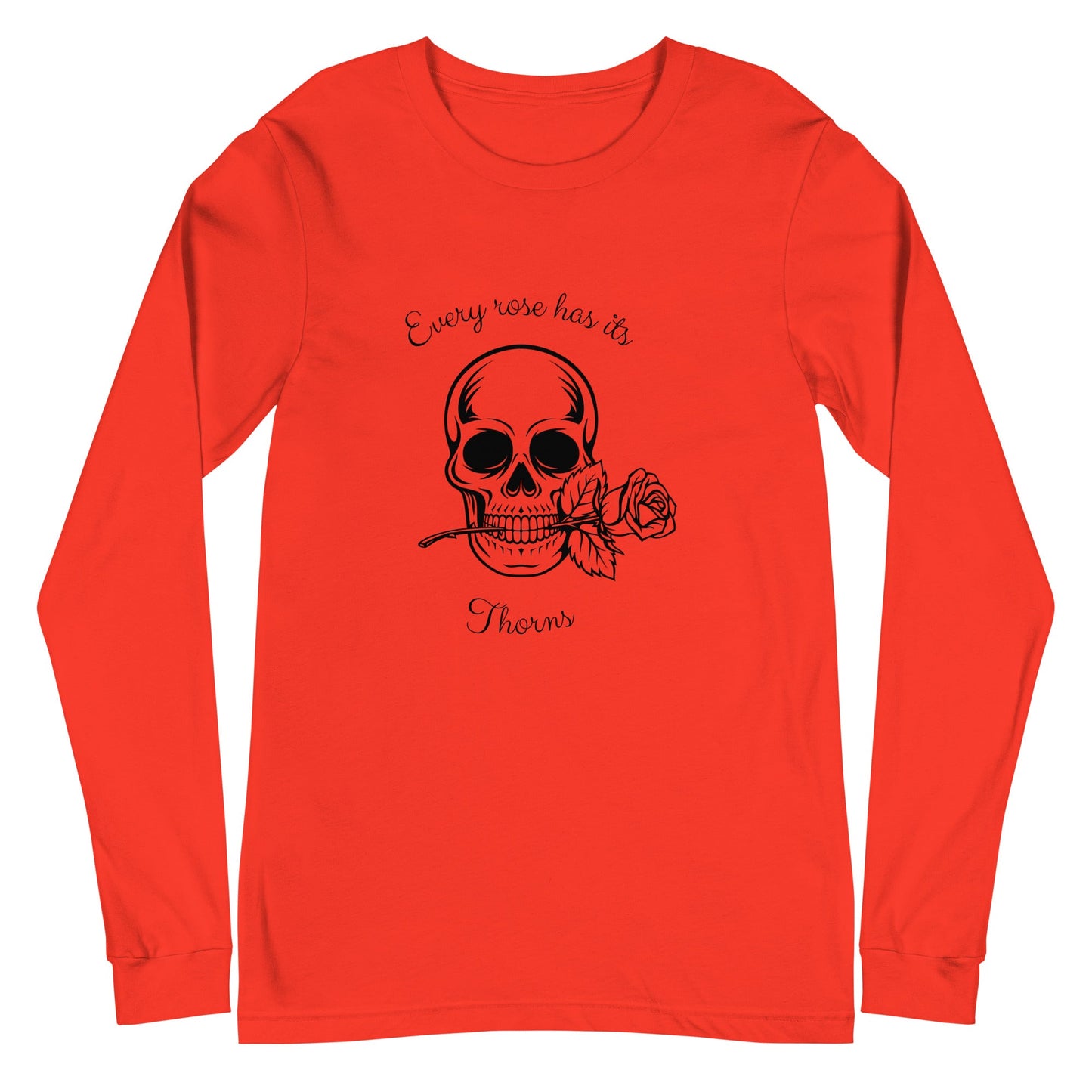Rose & Bone Long Sleeve Shirt - Left Placement image 7 in Maroon, size XS, showing front view for the Skull and Rose design.