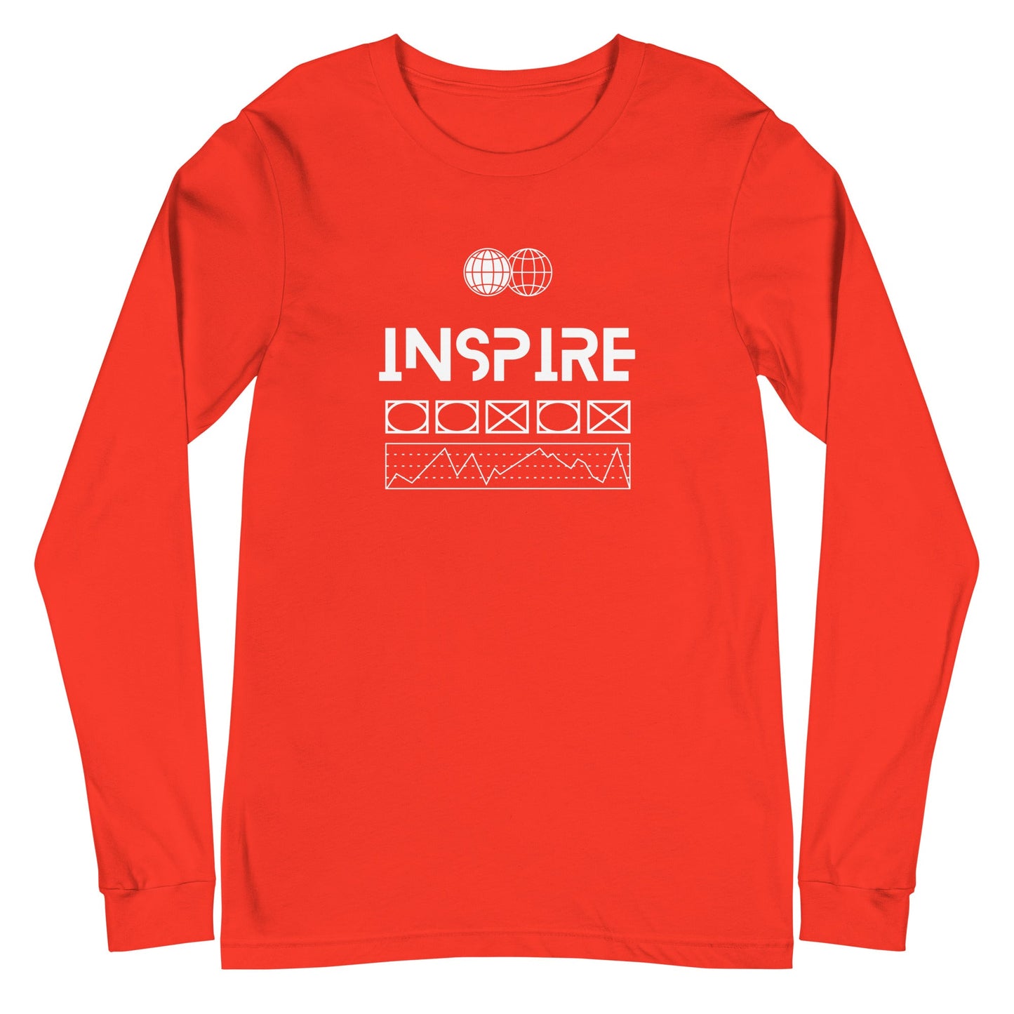 Image 10 of Black Inspireline Long Sleeve Shirt - Left Placement, size L, with Inspire artwork visible in front view.