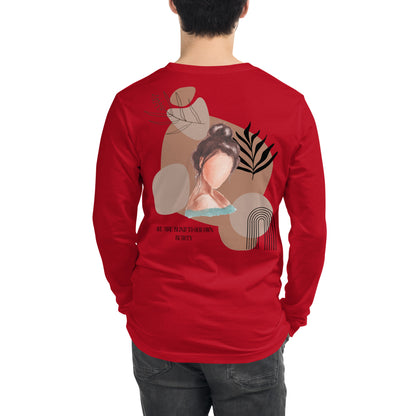 Blind Signal Long Sleeve Shirt - Left Placement 39 image 9 in Maroon, size M, showing back view for the We Are Blind design.