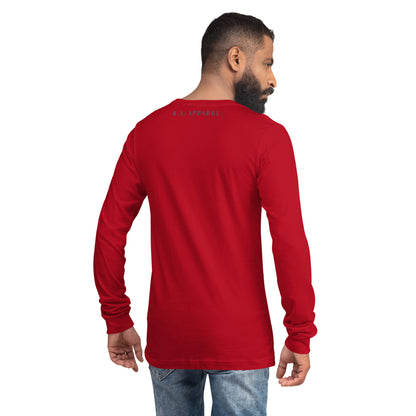 Breathing Room Long Sleeve Shirt - Left Placement image 9 in Maroon, size M, showing back view for the Just Breathe design.