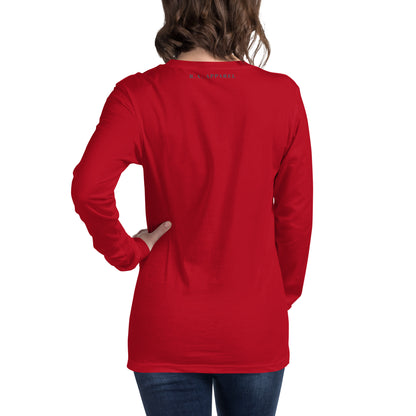 Boo Luxe Long Sleeve Shirt - Left Placement by R.A. Apparel, image 14, back view, Heather Forest, size S, left placement.
