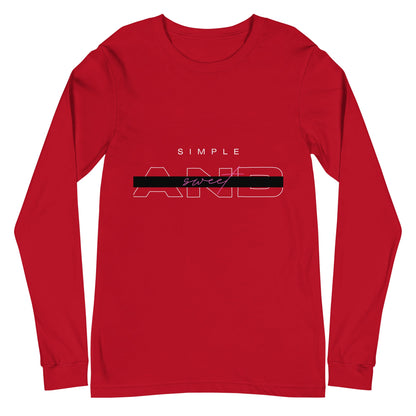 Image 6 of Black Heather Sweet Minimal Long Sleeve Shirt - Left Placement, size 2XL, with Simple and Sweet artwork visible in front view.