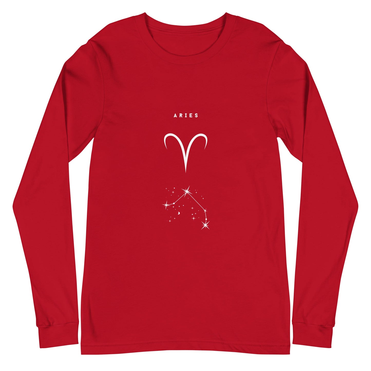 Marsborne Long Sleeve Shirt - Left Placement image 5 in Black Heather, size XL, showing front view for the Aries design.