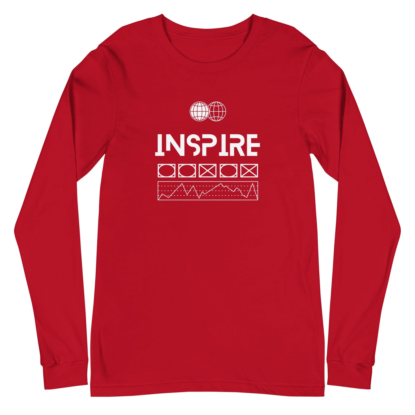 Inspireline Long Sleeve Shirt - Left Placement product image 4 in Black Heather, size L, with front view and left placement.