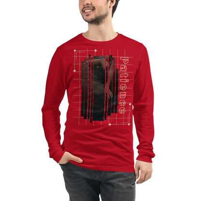 Stillwater Long Sleeve Shirt - Left Placement image 11: Black version, size XL with front view of the Patience range.