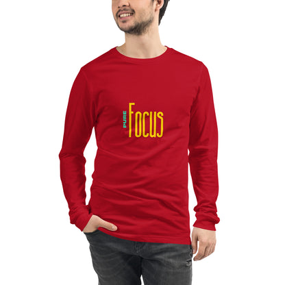 Focusline Long Sleeve Shirt - Left Placement by R.A. Apparel, image 9, front view, Black, size M, left placement.