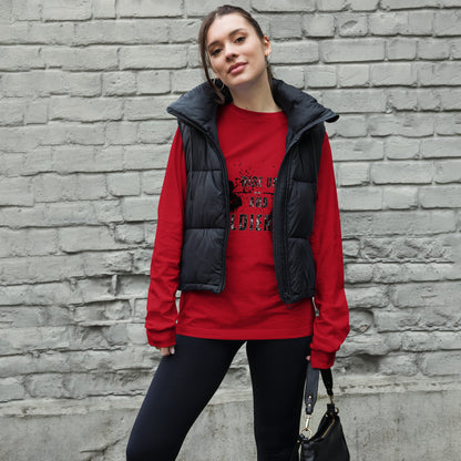 Fortitude Long Sleeve Shirt - Left Placement by R.A. Apparel, image 13, front view, Red, size XS, left placement.
