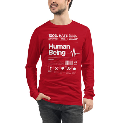 Image 11 of Black Human Form Long Sleeve Shirt - Left Placement, size XL, with Human Being artwork visible in front view.