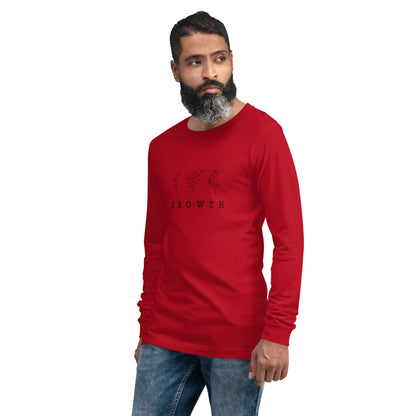 Growthline Long Sleeve Shirt - Left Placement image 23: Red version, size M with front view, left-side angle of the Growth range.