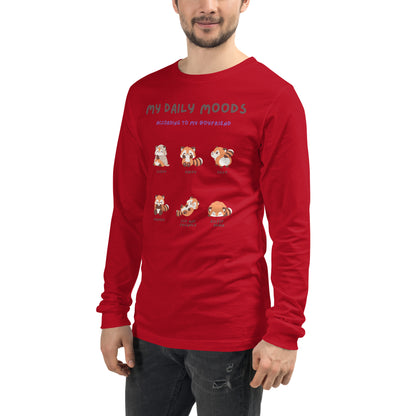 Mood Diary Long Sleeve Shirt - Left Placement by R.A. Apparel, image 35, front view, left-side angle, Dark Grey Heather, size XL, left placement.