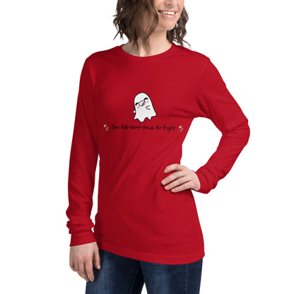 Boo Luxe Long Sleeve Shirt - Left Placement image 15 in Heather Forest, size M, showing front view, left-side angle for the Fa Boo Lous design.